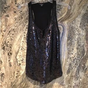 Guess Black Sequin V-Neck Camisole